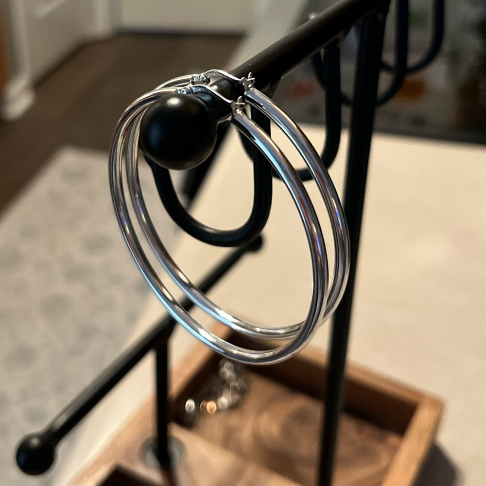 Elegant Silver Hoop Earrings